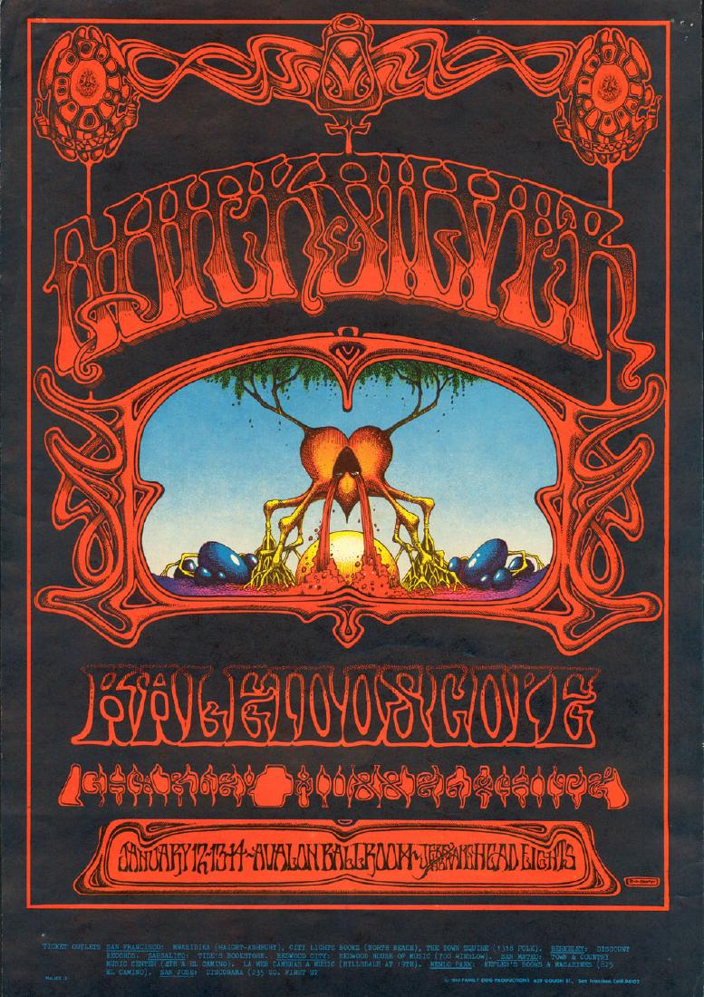 Popular Original FD-101 Poster: Popular Original FD-101 Poster Artist: Rick Griffin Medium: Lithograph Printing Date: 1968 Publisher: Family Dog Productions Series: Family Dog Size: 14" x 20" Rick Griffin created this masterpiece fo
