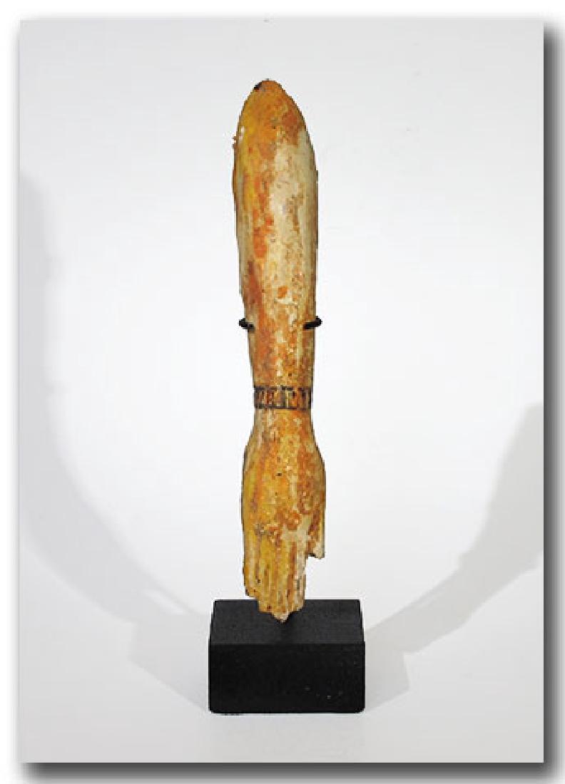 Egyptian Wooden Arm Wearing a Bracelet, Middle Kingdom, (1 of 7)