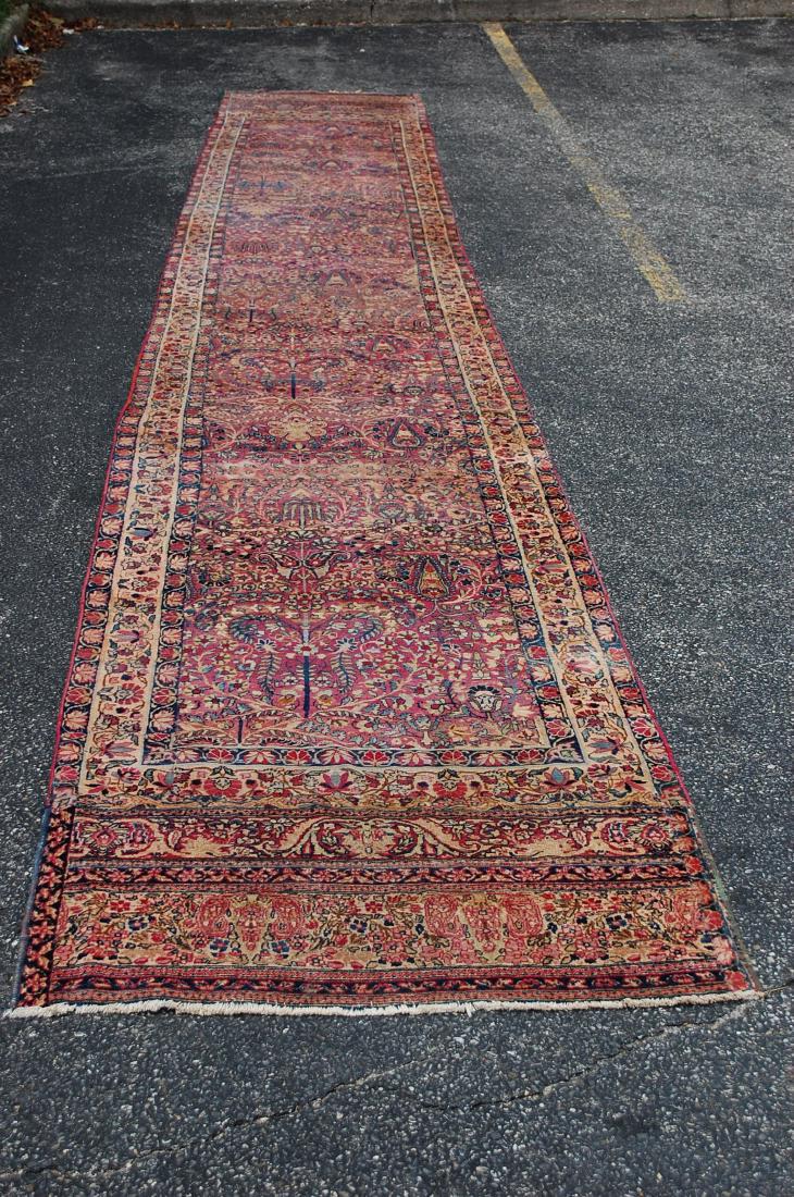 Patch Work Antique Persian Lavar Kerman Rug 3.5x21.9 (1 of 10)