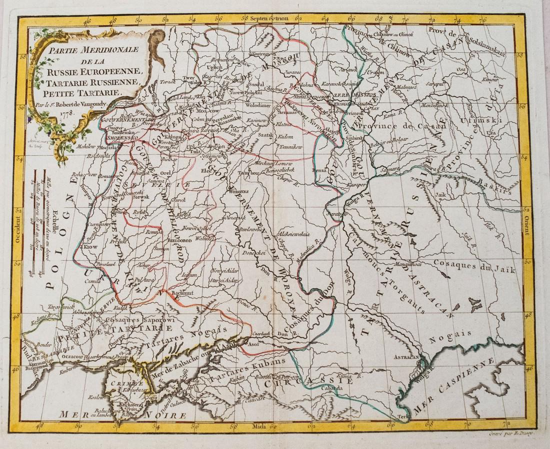 Robert de Vaugoundy: Antique Map European Russia, 1778 (1 of 1)