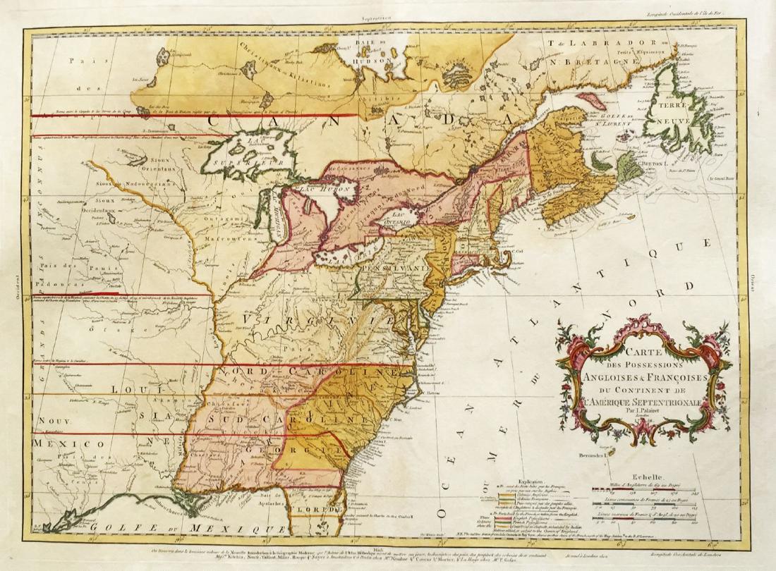 Palairet / Kitchin: Map of English/French North America (1 of 1)