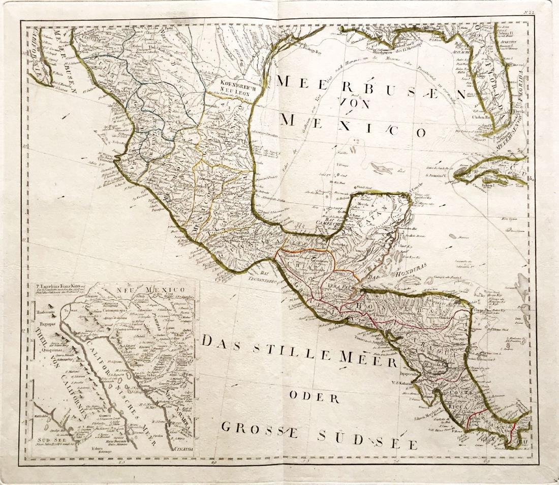 Schraembl: Antique Map of Gulf of Mexico, 1789: Map: Untitled map of the Gulf of Mexico and Central America Cartographer: F.A. Schraembl Place & Date: Vienna / 1789 Size: 23 1/4" x 20" Condition: outline color; light overall age toning A scarce and