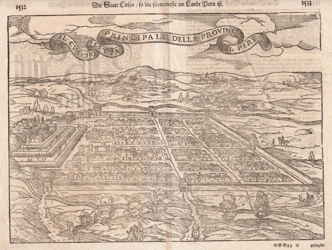 Munster: Antique Map Plan of Cusco, 1550 (1 of 1)