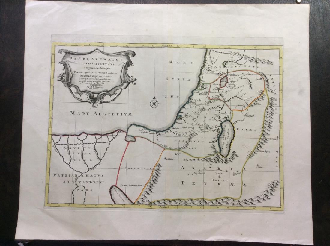 Martier: Antique Map of Holy Land, Jerusalem, 1705 (1 of 1)