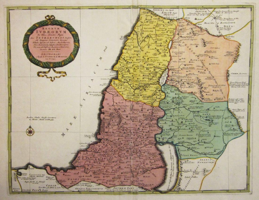 de la Rue: Antique Map of Holy Land, 1730 (1 of 1)