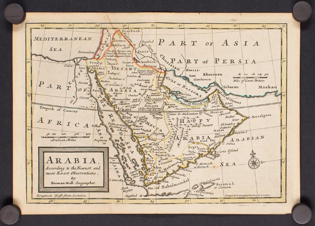 Moll: Antique Map of Arabia, 1712 (1 of 2)