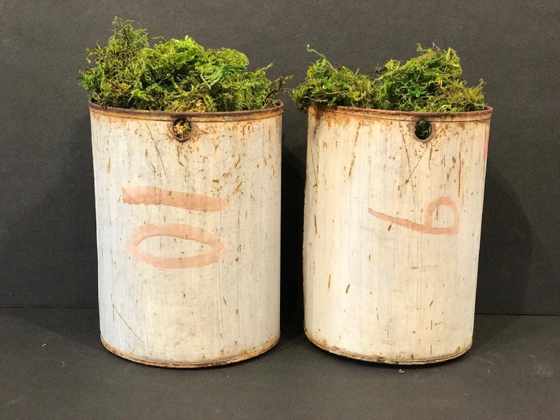 Pair Vermont Maple Sugaring Sap Cans, 1890 (1 of 4)