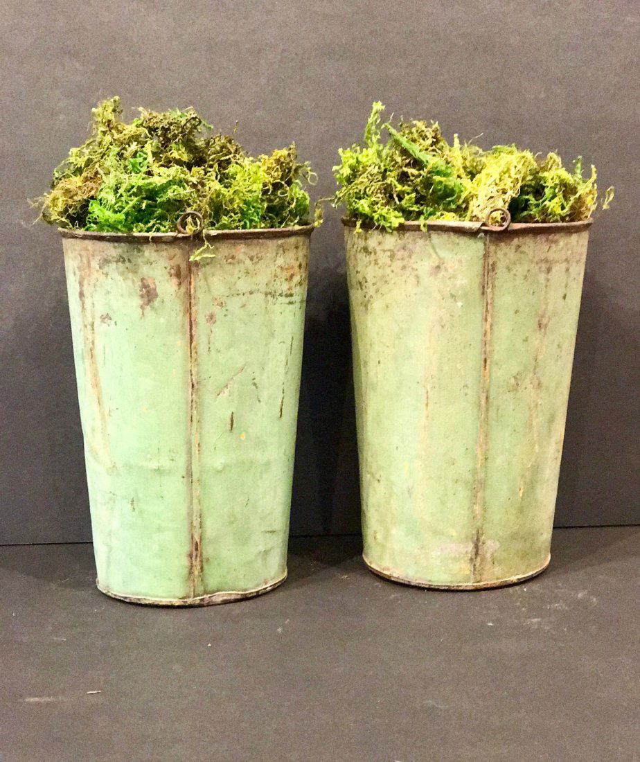 Pair Vermont Maple Sugaring Sap Cans, 1890 (1 of 4)