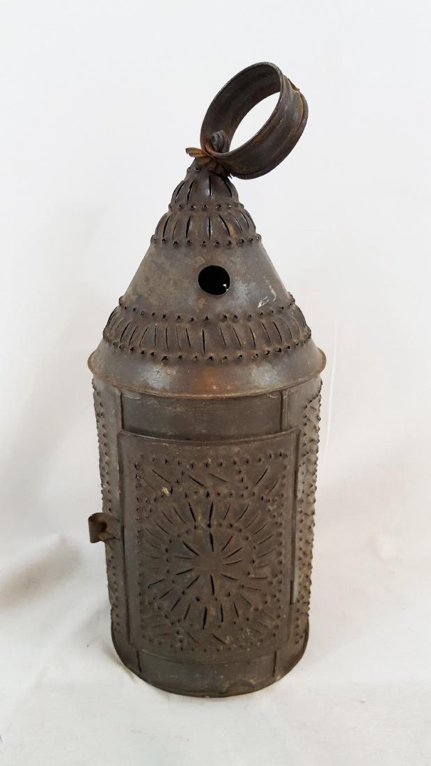 Large Pa Punched Tin Barn Lantern 1830-1860 (1 of 4)