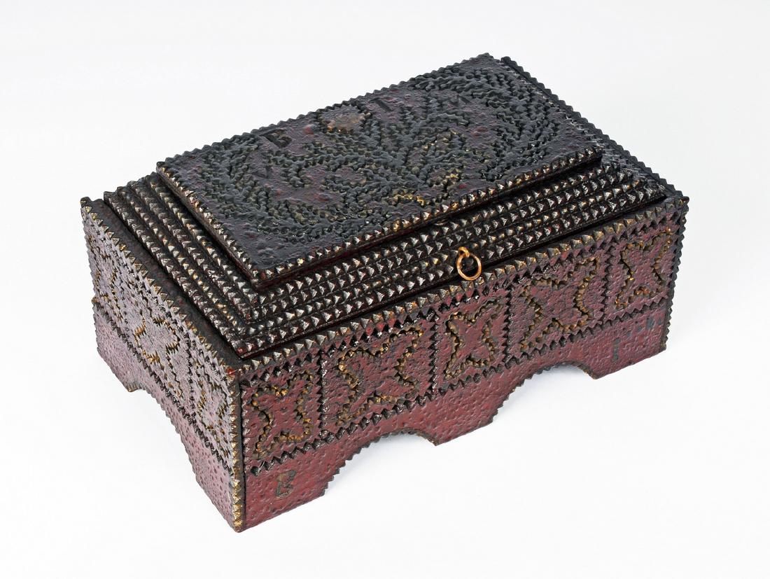 Tramp Art Box Tree of Life Carving 1890s Illustrated (1 of 6)