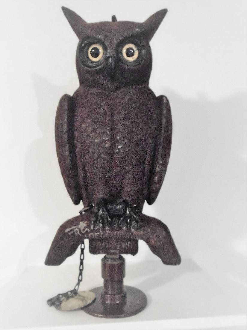 Fence Post Double Sided Owl in Original Flocked Surface (1 of 4)