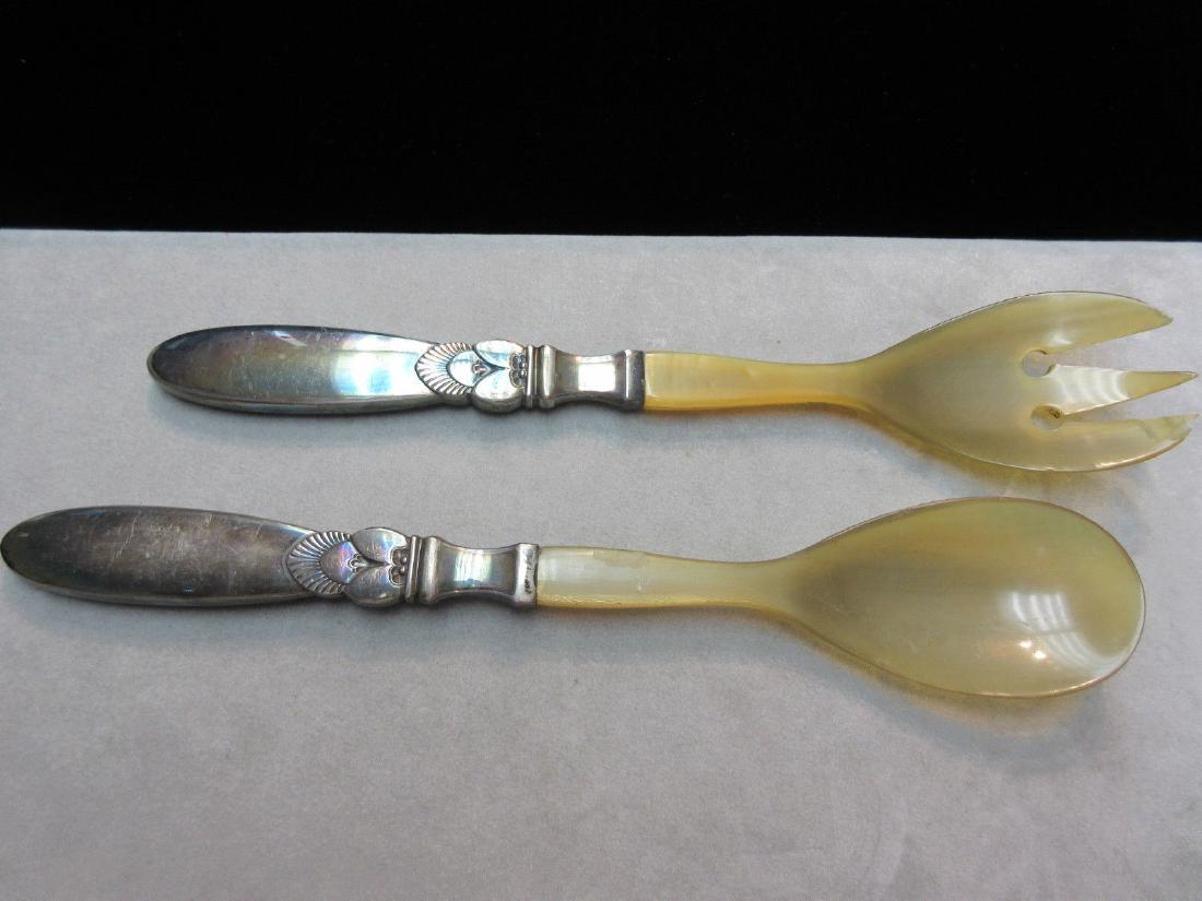 Georg Jensen Cactus Sterling Silver Salad Serving Set (1 of 10)