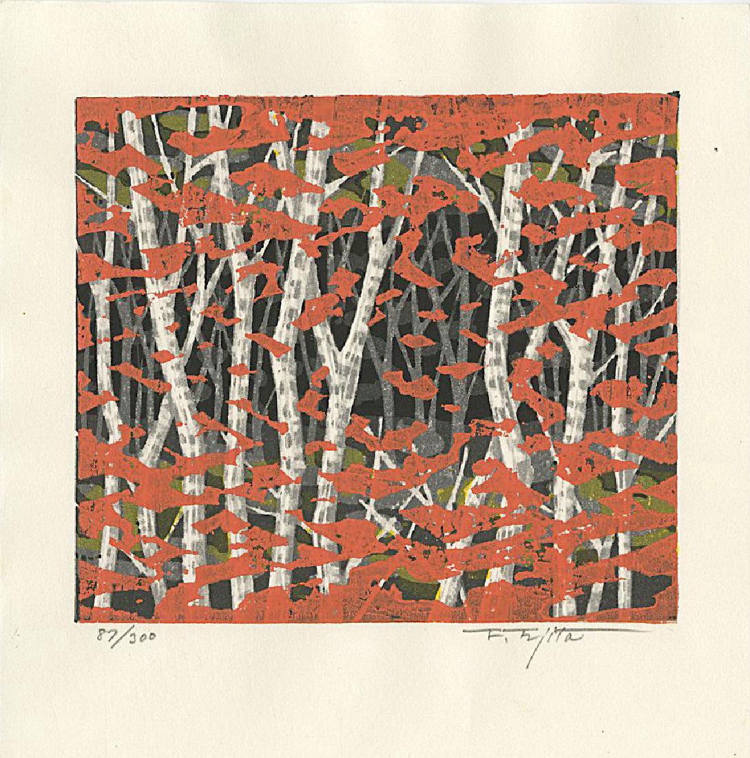 Fujita Fumio Woodblock Autumn (1 of 2)