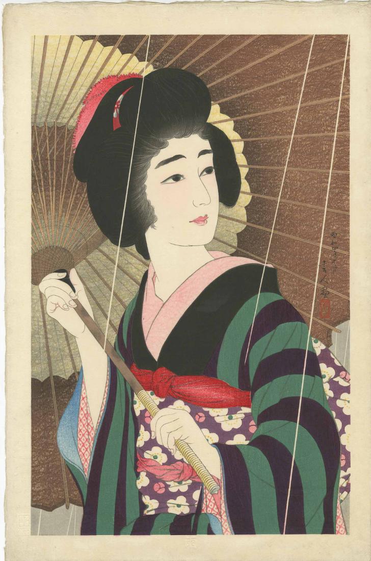 Kotondo Torii First Edition Woodblock Rain (1 of 3)