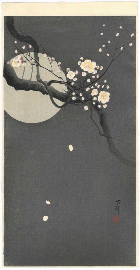 Ohara Koson Woodblock Plum & Moon (1 of 1)