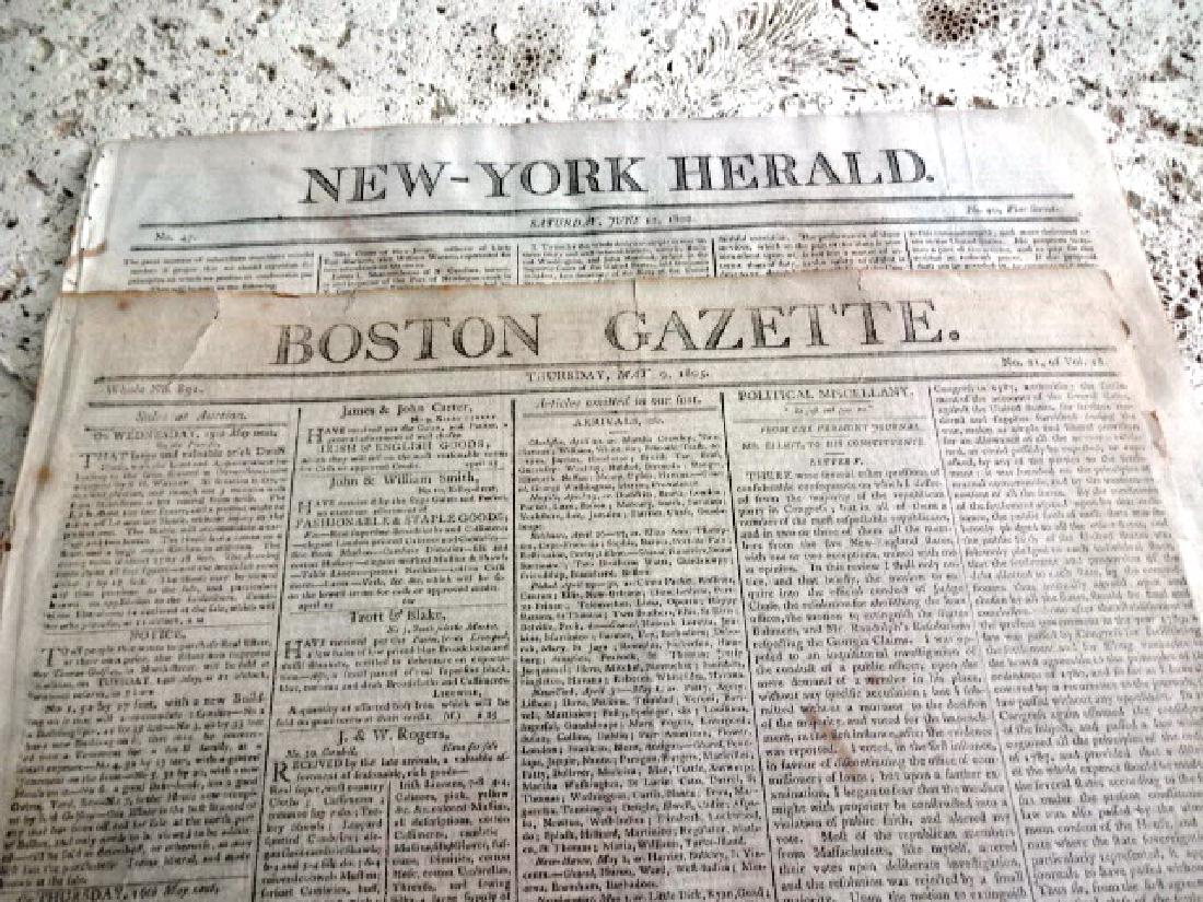 1802 TWO Early American Newspapers Boston New York (1 of 2)