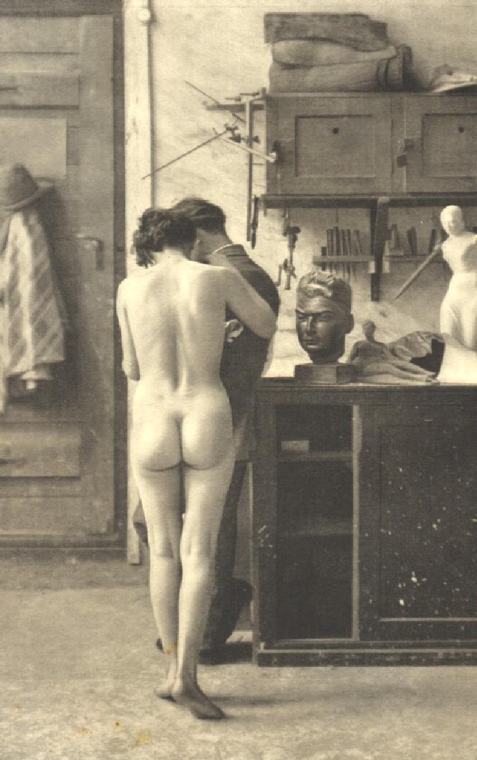 HANNES FLACH - In the Studio: Artist: HANNES FLACH Print Title: In the Studio Printing Date: 1930 Medium: Photoengraving Printed in: Germany Image Size approx: 8.5Â” x 5.5Â” Hannes Flach Hannes Maria Flach (born March 3, 19