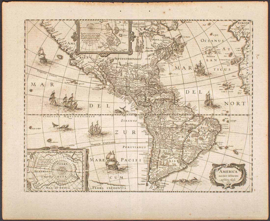 Hondius: Antique Map of the Western Hemisphere, 1631 (1 of 2)