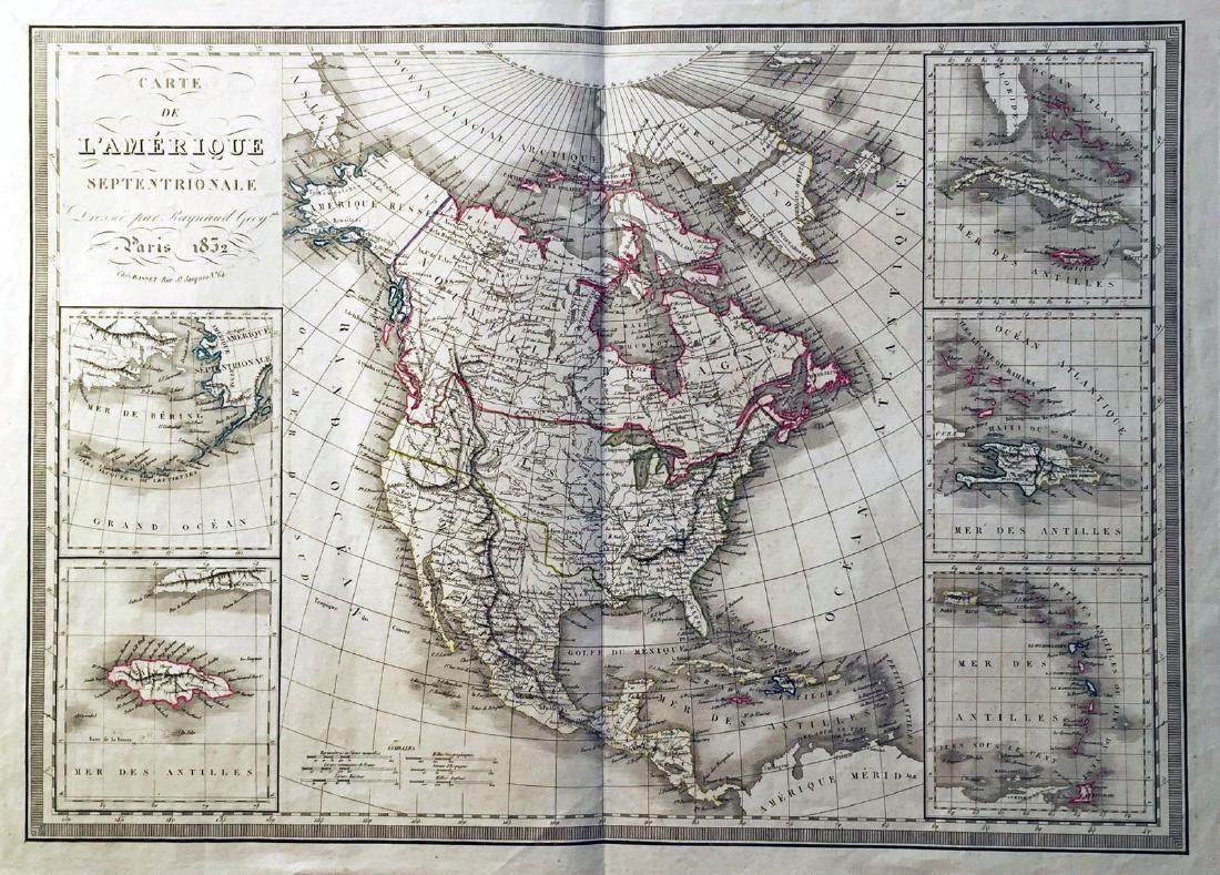 Raynaud / Basset: Antique Map of North America, 1832 (1 of 1)