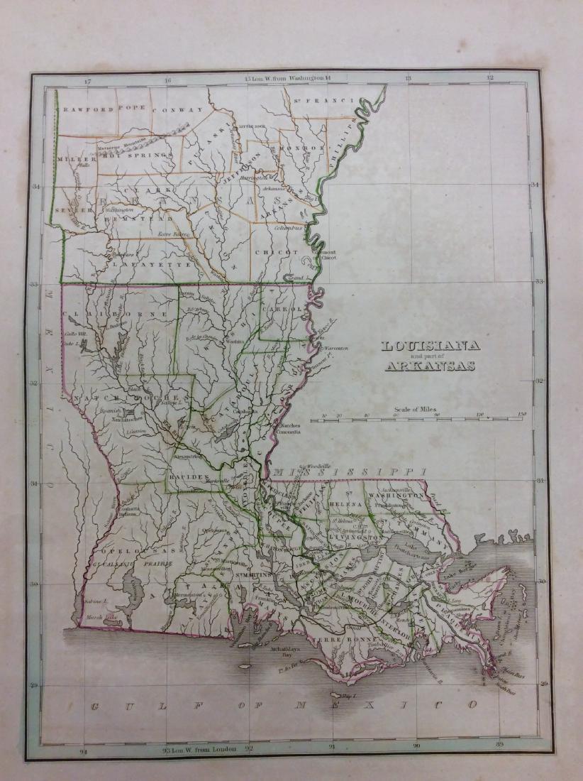 Bradford: Antique Map of Louisiana & Arkansas, 1835 (1 of 1)