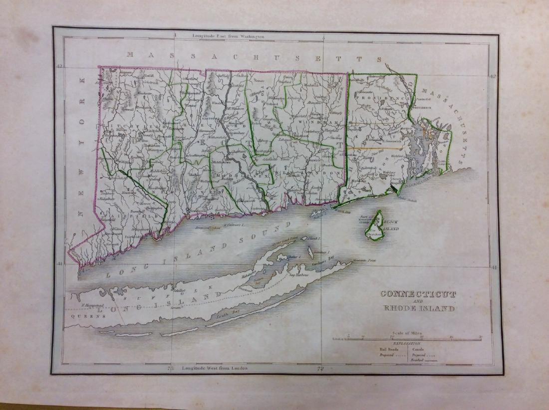 Bradford: Antique Map Connecticut & Rhode Island, 1835 (1 of 1)