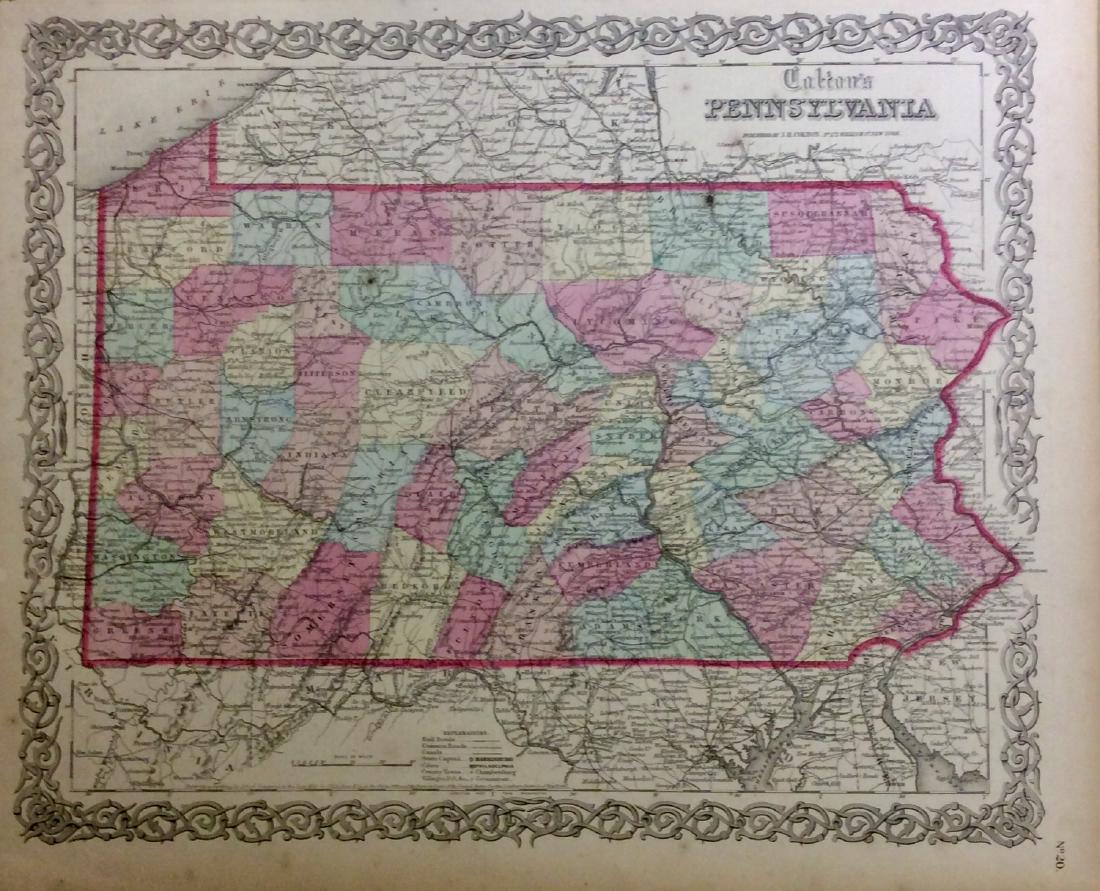 Colton: Antique Map of Pennsylvania, 1861 (1 of 1)
