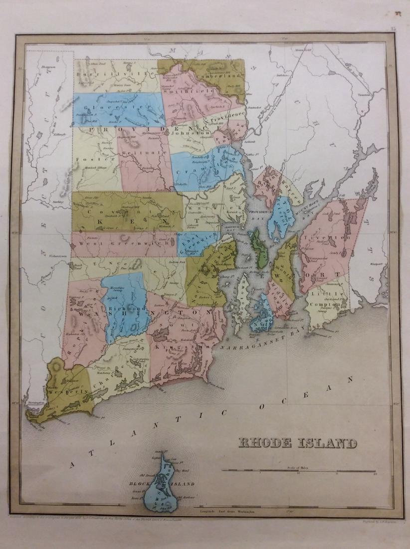 Bradford: Antique Map of Rhode Island, 1838 (1 of 1)