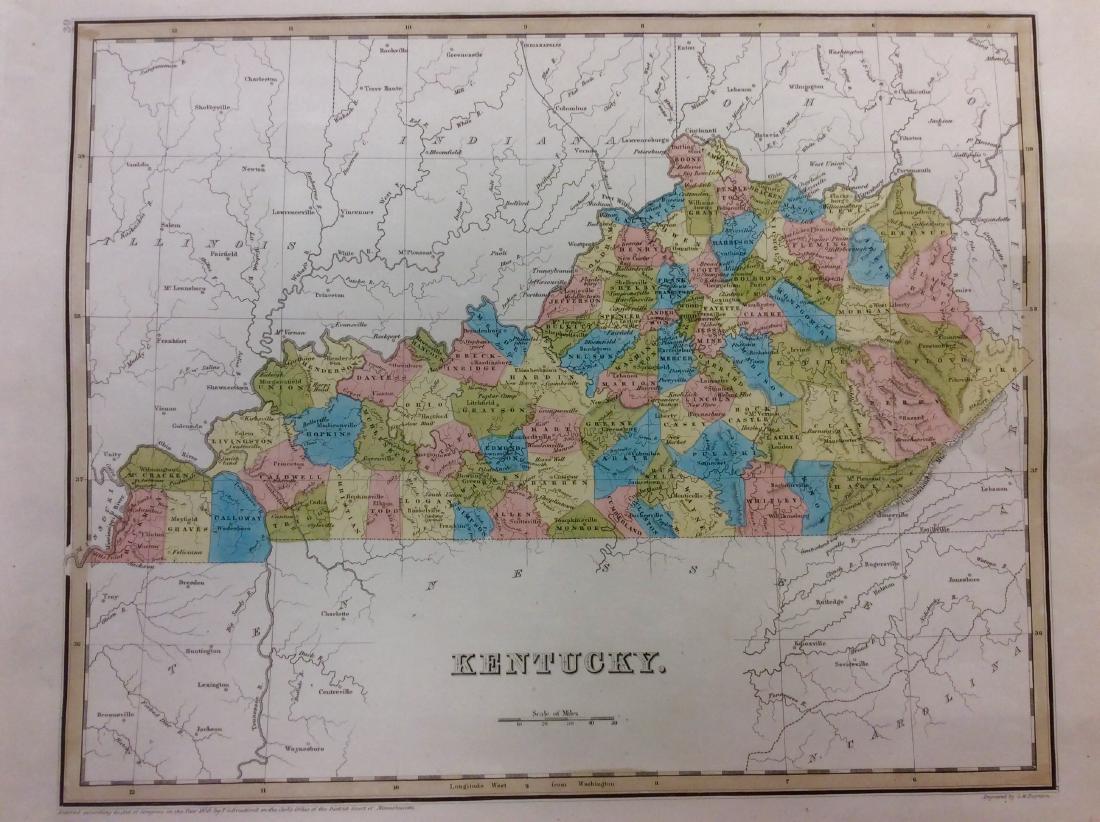 Bradford: Antique Map of Kentucky, 1838 (1 of 1)