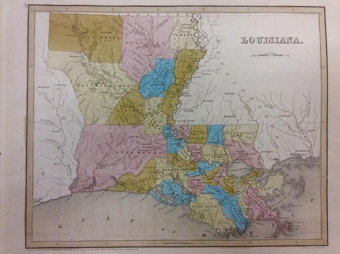 Bradford: Antique Map of Louisiana, 1838 (1 of 1)