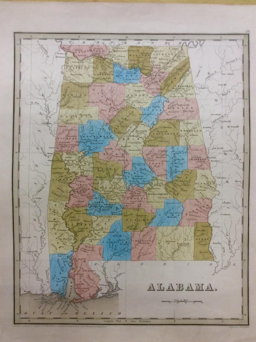 Bradford: Antique Map of Alabama, 1838 (1 of 1)