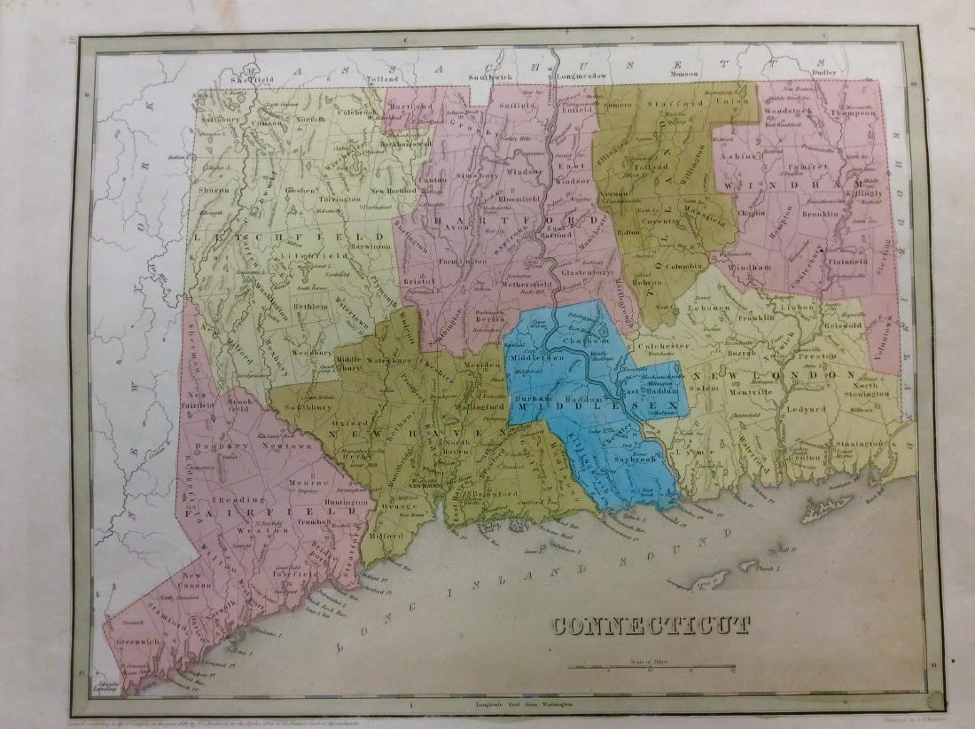 Bradford: Antique Map of Conneticut, 1838 (1 of 1)