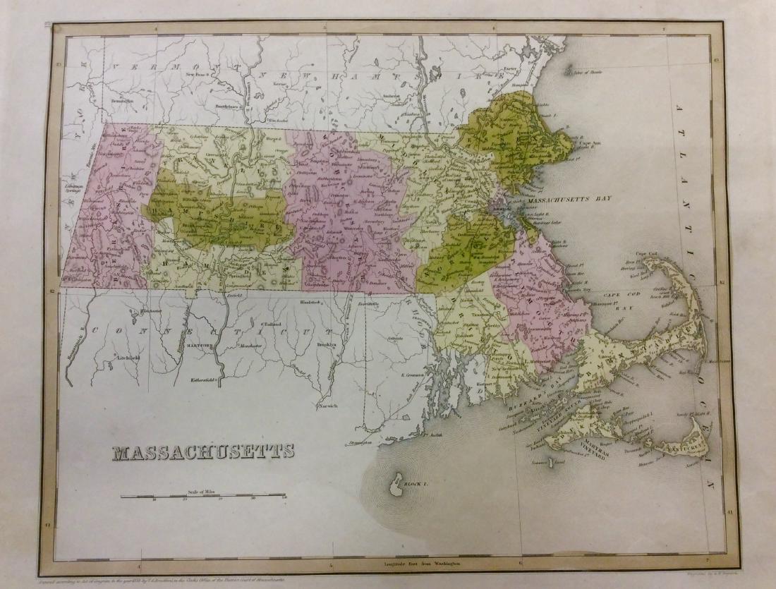 Bradford: Antique Map of Massachusets, 1838 (1 of 1)