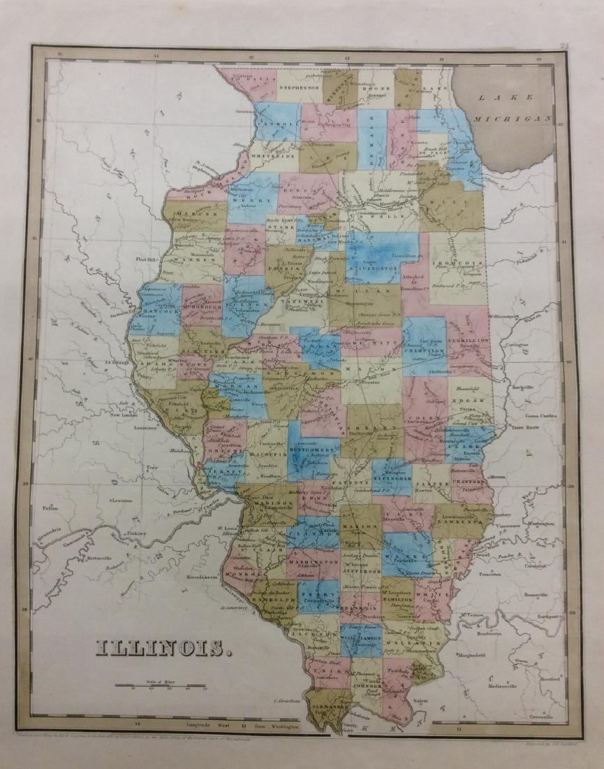 Bradford: Antique Map of Illinois, 1838 (1 of 1)