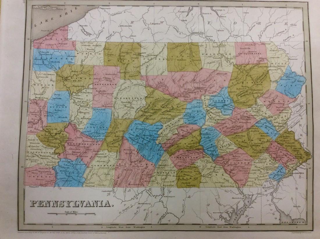 Bradford: Antique Map of Pennsylvania, 1838 (1 of 1)
