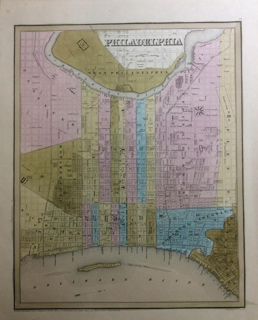 Bradford: Antique Map of Philadelphia, 1838 (1 of 1)