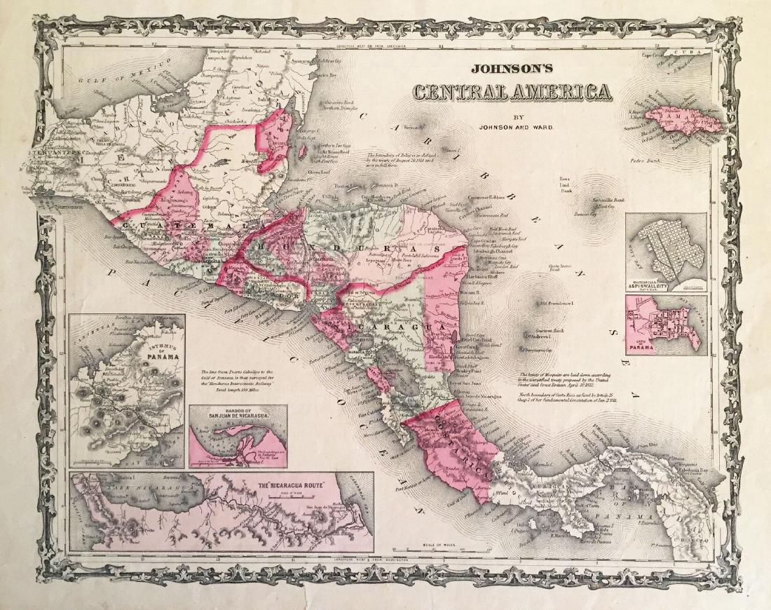 Johnson: Antique Map of Central America, 1860 (1 of 1)
