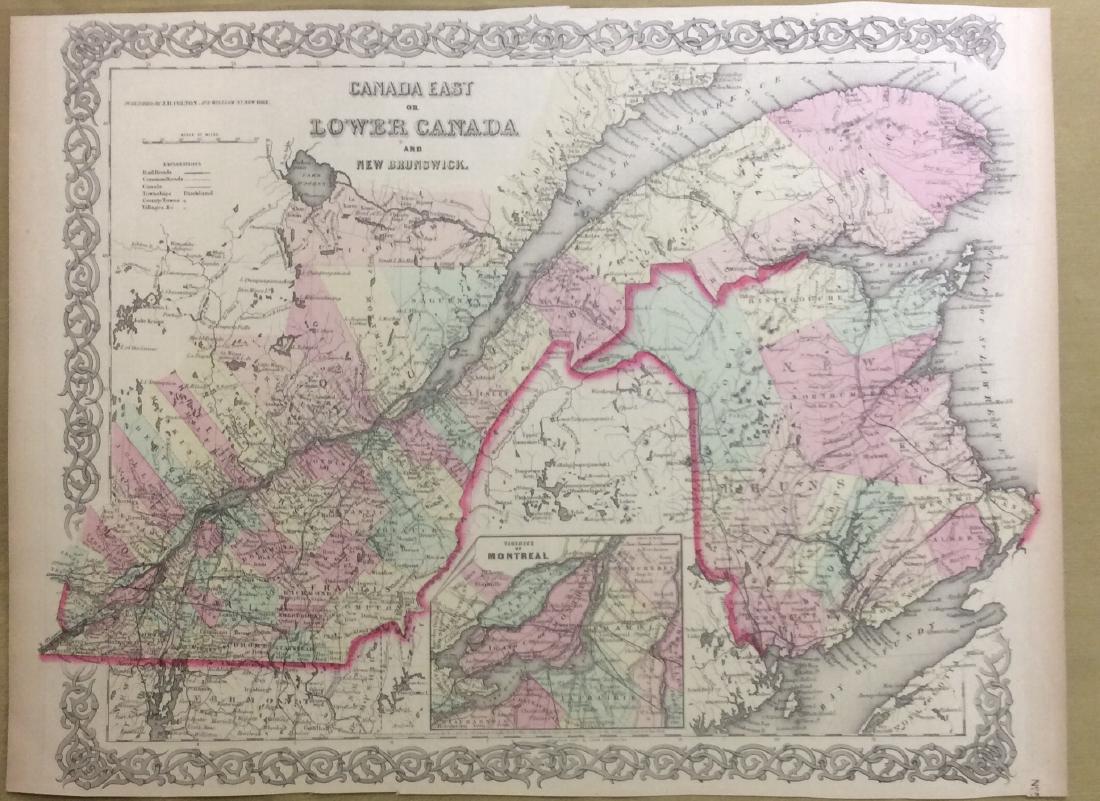 Colton: Antique Map of East / Lower Canada, 1861 (1 of 1)