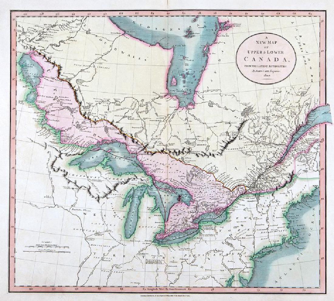 Cary: Antique Map of Upper & Lower Canada, 1807 (1 of 1)