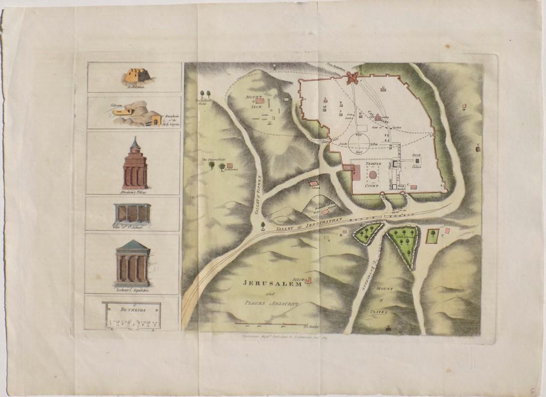 Etheridge: Antique Plan of Jerusalem, 1813 (1 of 5)