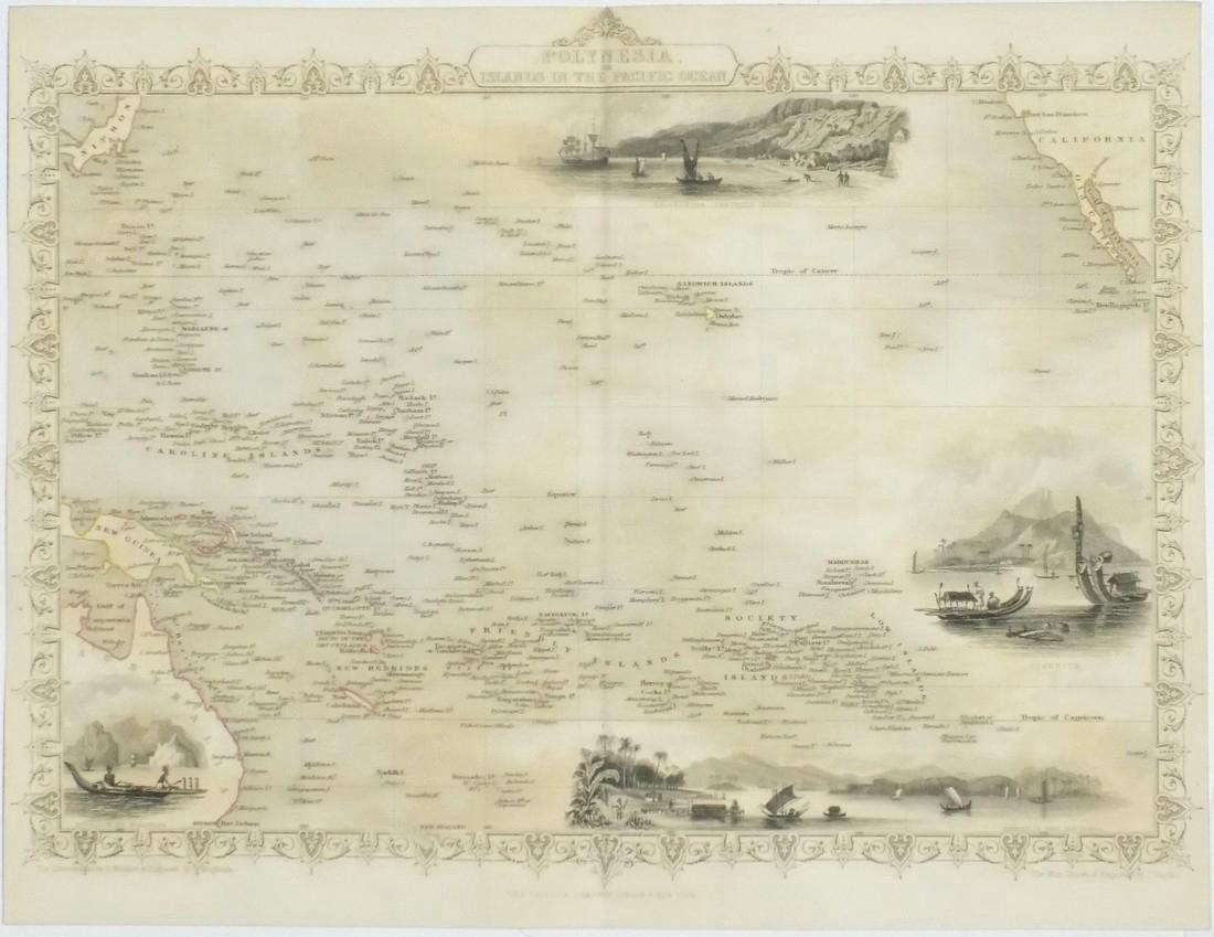 Tallis: Antique Map of Polynesia & Pacific Islands 1853 (1 of 4)