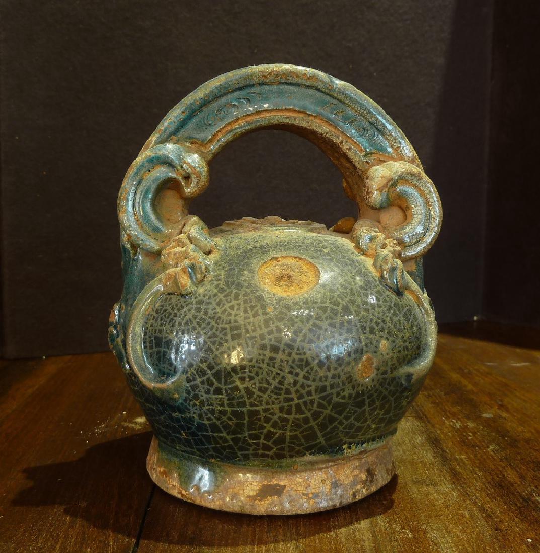 Antique Annamese Ornate Molding Lime Pot, 18th C (1 of 4)