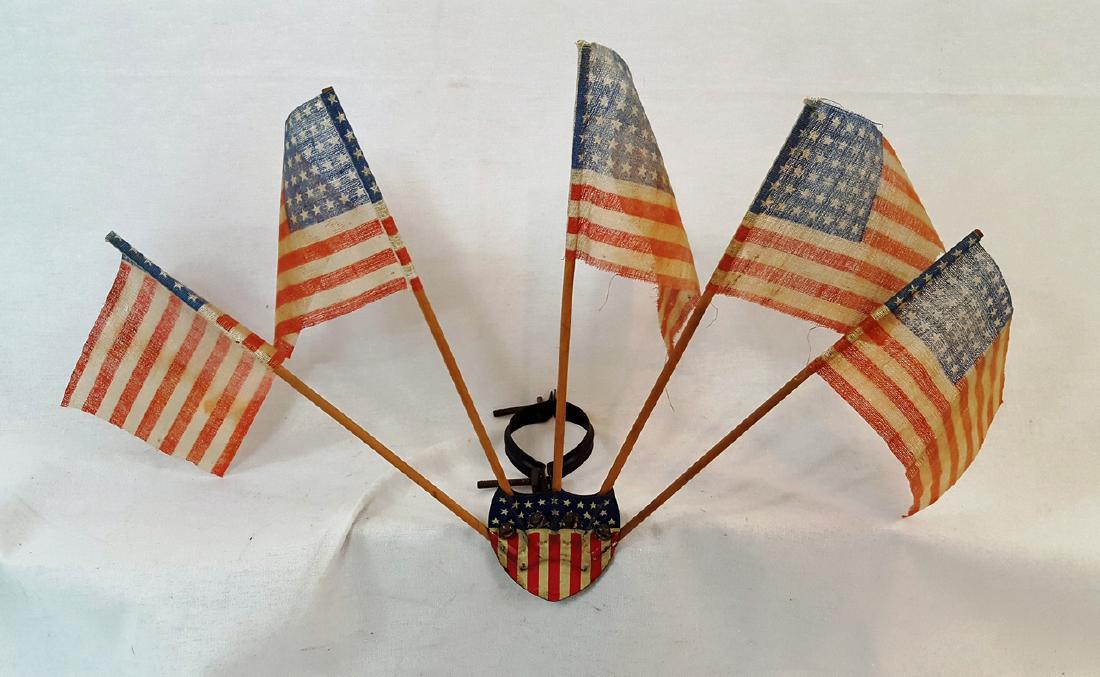 Bicycle Patriotic Flag Holder & Original Flags 1920's (1 of 3)