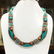 Ladies Tibetan Silver Turquoise Coral Necklace
