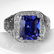 14K White Gold Sapphire Ring, 5.15 ct