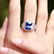 14K White Gold Sapphire Ring, 5.15 ct - 6