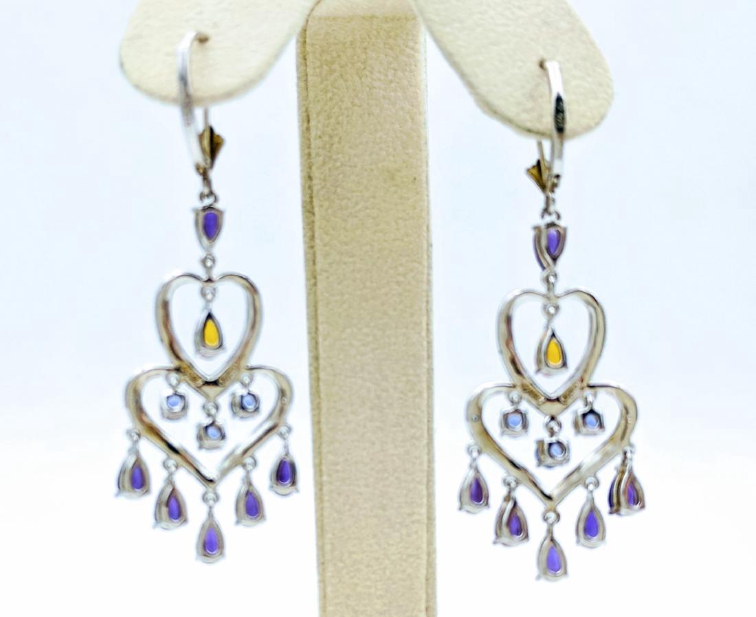 Sterling Silver Amethyst Citrine Diamond Earrings (1 of 4)