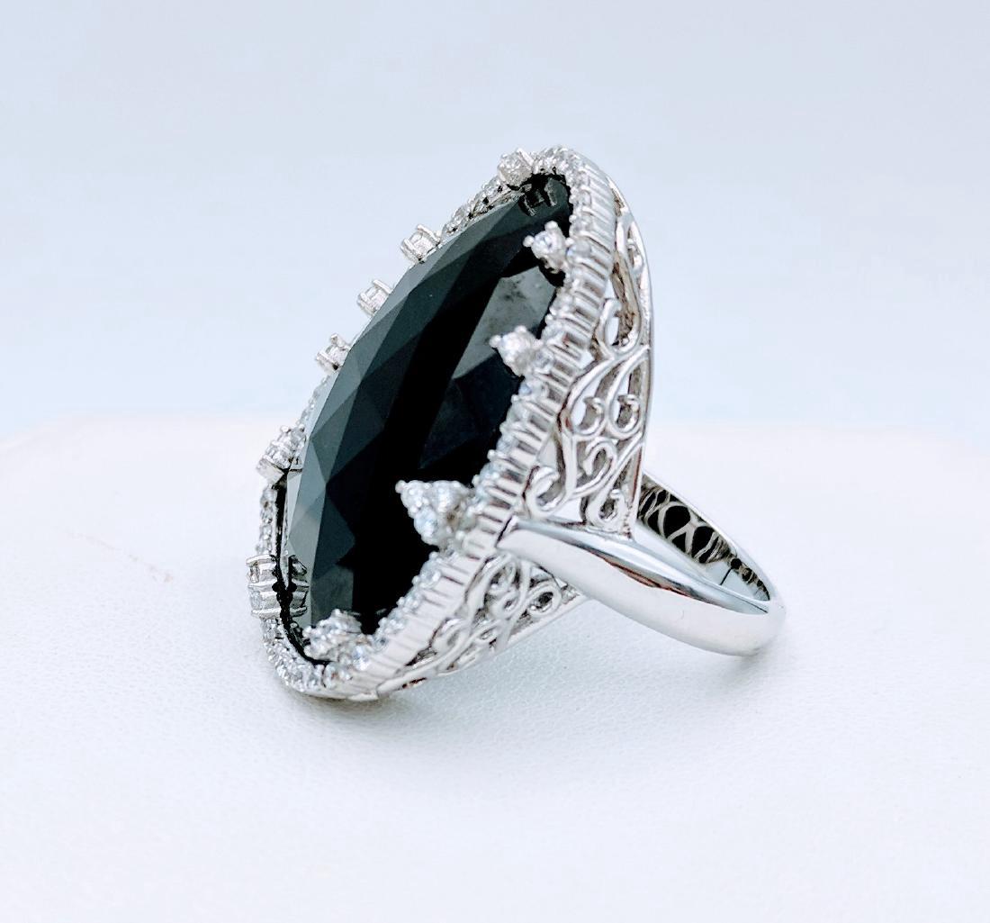 Sterling Silver Black Onyx Cubic Zirconia Ring: Item: Sterling Silver Ring with Black Onyx and Cubic Zirconia Specks Brand: Jean Lin Collection Metal Purity: 925 Sterling Silver Gemstones: Black Onyx and Cubic Zirconia Specks Ring size: 7 1 Black O