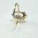 Vintage 10K Yellow Gold Cubic Zirconia Ring, 5ct - 2