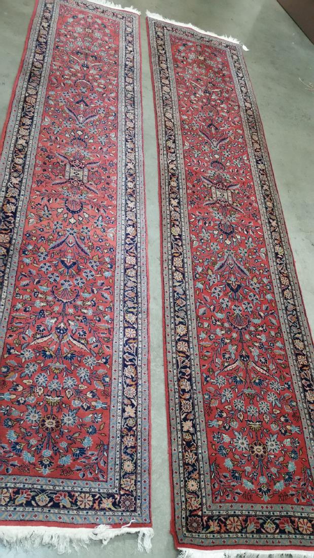 Pair of Hand Knotted Persian Geometric Rugs 2.7x11.9 (1 of 3)