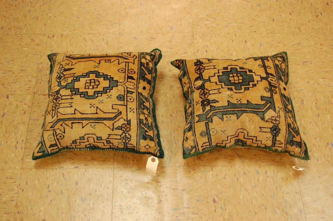 2 Fine Antique Caucasian Rug Wool Pillows 1.5x1.5 Each (1 of 4)